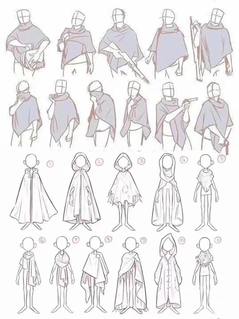 斗篷披风画法参考 | 绘画素材合集!