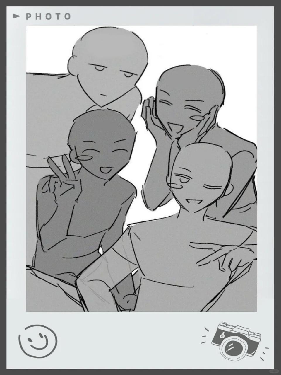 画画素材‖团体毕业照9592 多人互动模板素材73 毕业季又到了