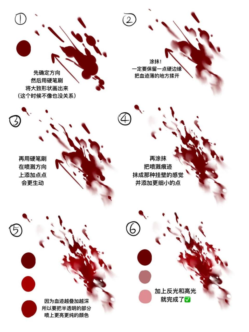 血迹画法|八旬老太看了都说简单!