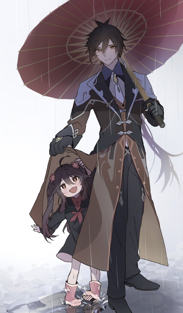 原神# 钟离与小胡桃 twi:@tk_n_gm