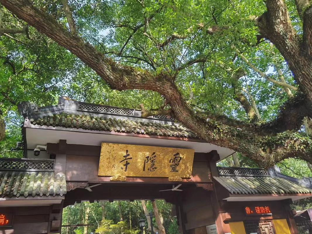 《五绝·访灵隐寺》门对浙江潮,瑞气入云霄