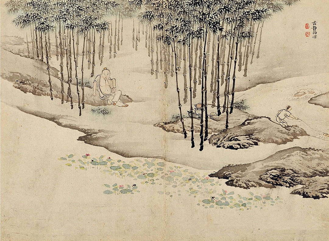 中国画名作中的《高士纳凉图》,看看古人是怎么乘凉的?