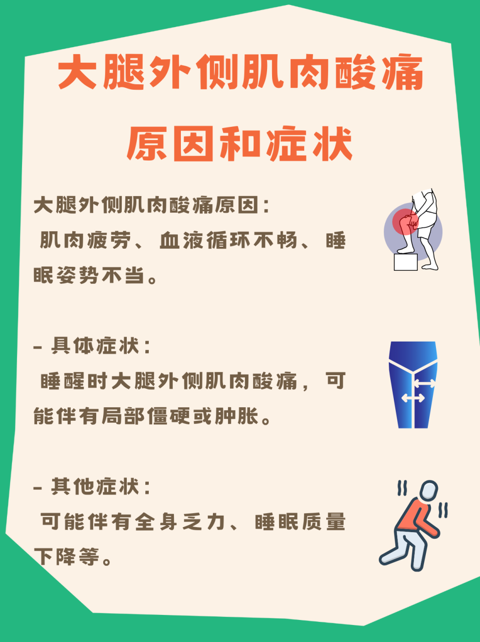 大腿外侧酸痛,睡眠不适需警惕!