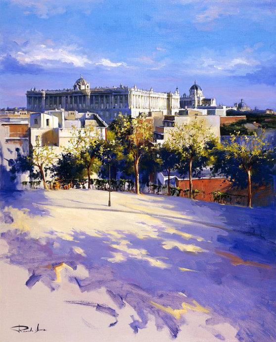 西班牙当代画家里卡多桑斯笔下的油画作品|干净饱和的色彩绘画