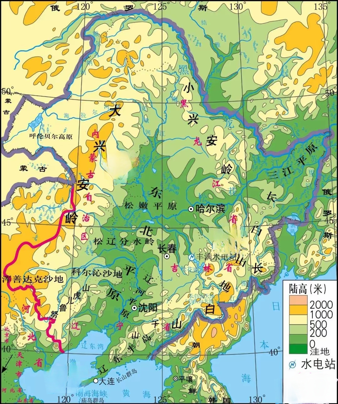 东四省地图图片