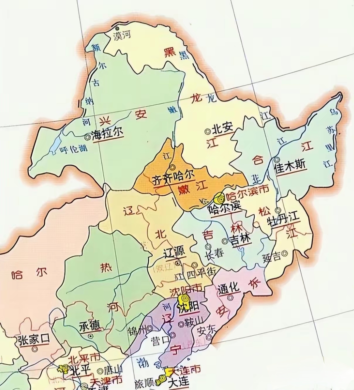 东四省地图图片