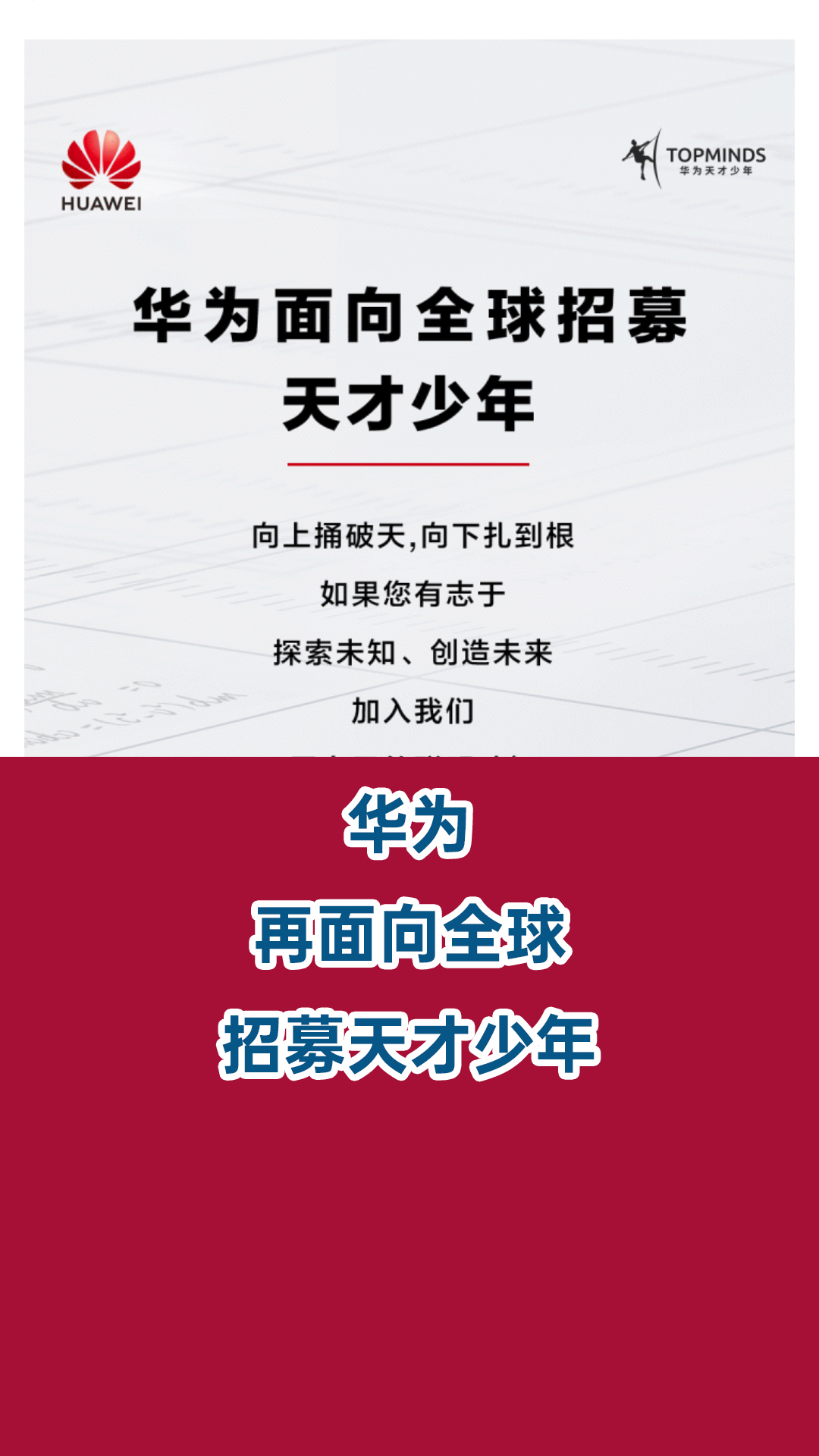 华为向全球招募天才少年