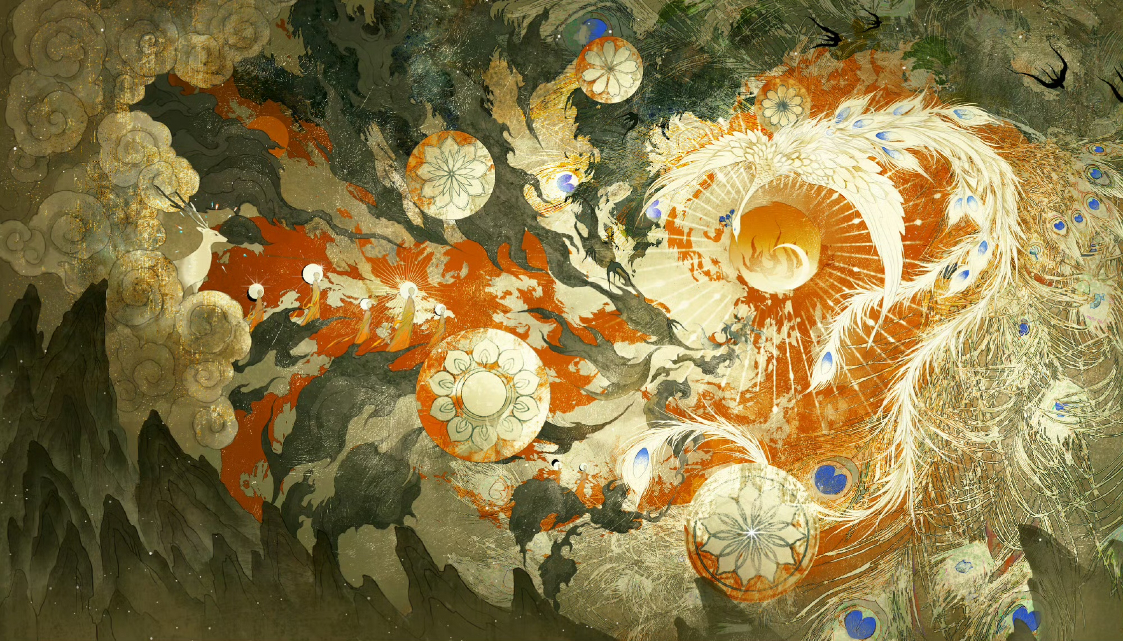 用古风元素结合画面将神话娓娓道来  art by 插画师巴普洛夫