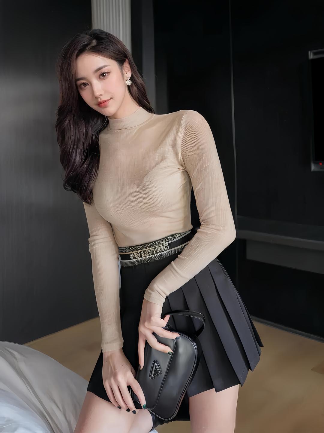 修长的双腿纤细的腰肢与挺拔的身姿相得益彰无论走到哪里都是众人