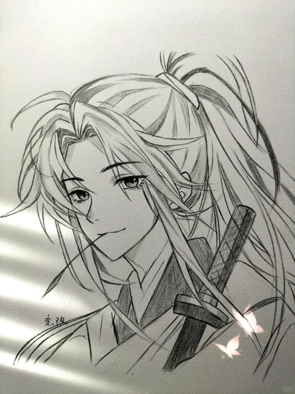 古风男生绘画过程图