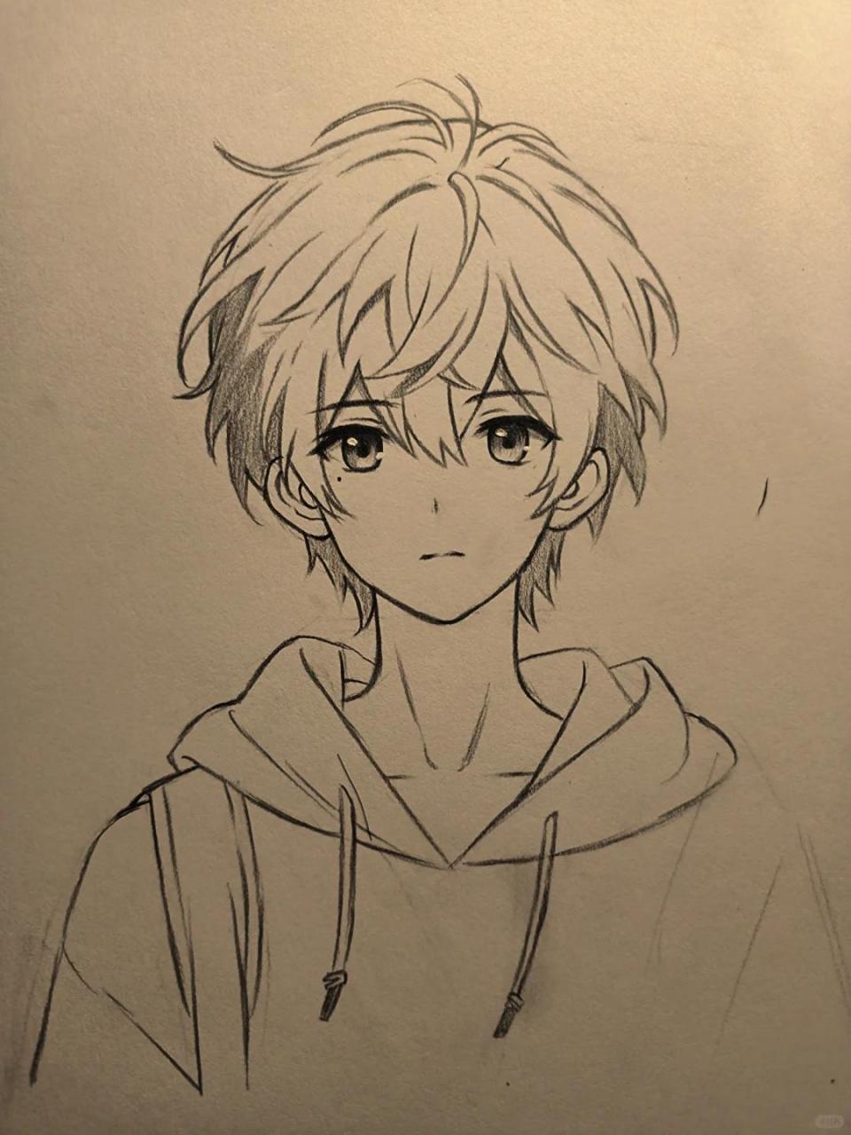 男高中生 绘画过程图