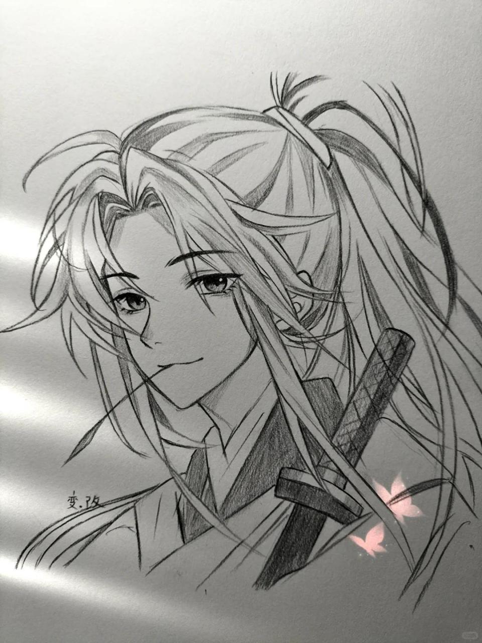 古风男生绘画过程图