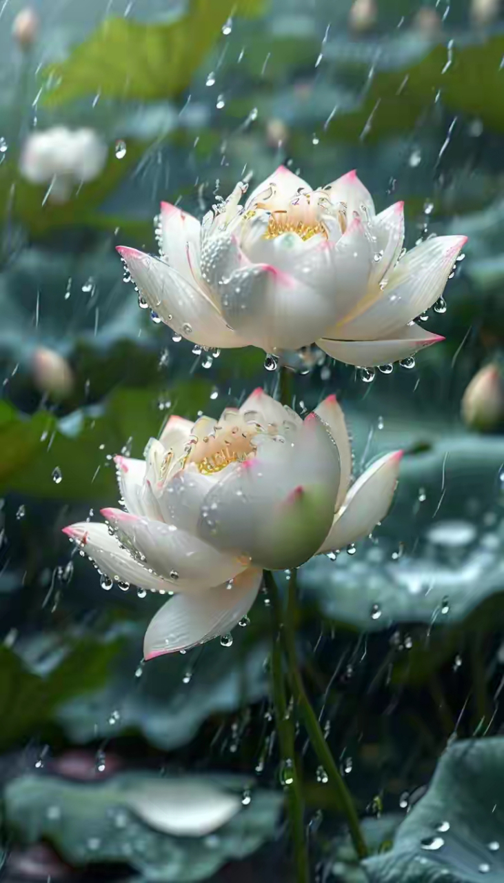 白莲花:嫩白无暇,绝美异常 #风景# #壁纸