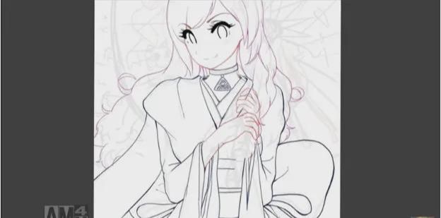 绘屏 色彩缤纷的日系和服少女画法教程!