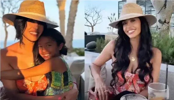 瓦妮莎海滩惊艳亮相,身材重新回归巅峰,小女儿身高猛增