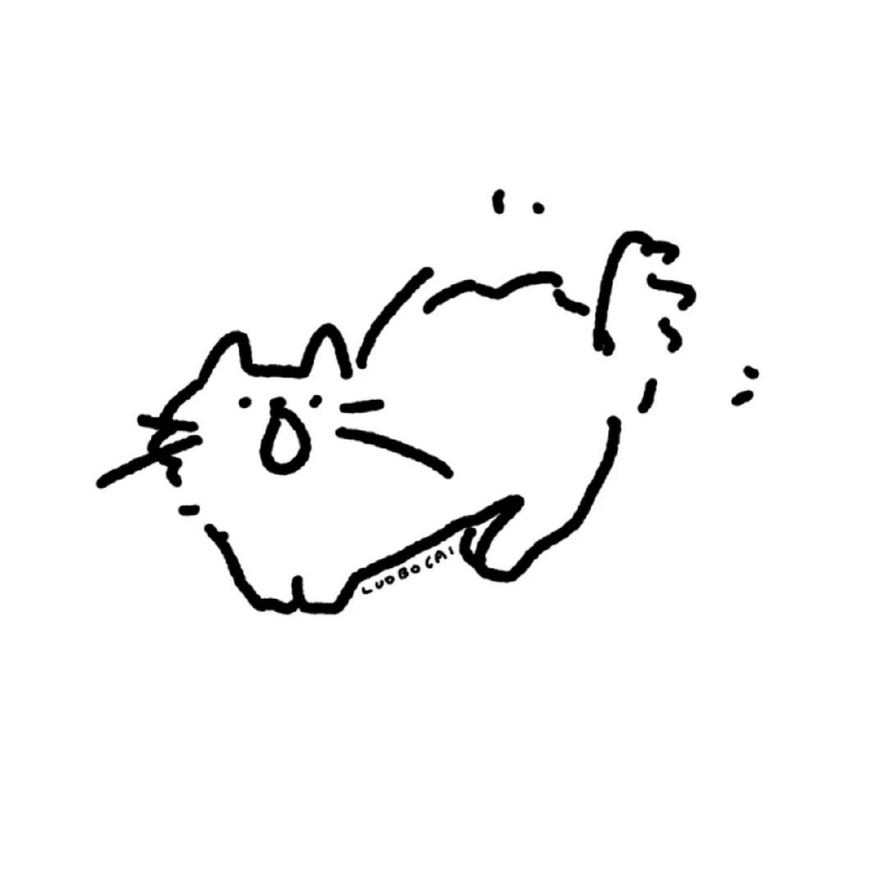 简笔画打卡16/100|炸毛猫咪 很炸毛的一天 版权所有|不可自印,商用