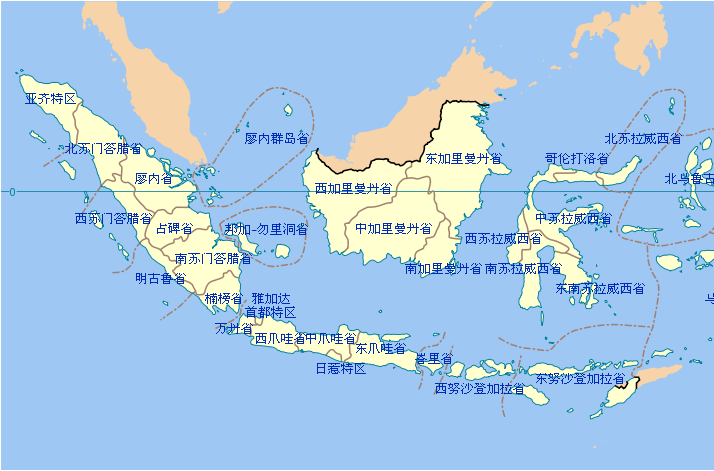 印尼地图高清中文版图片