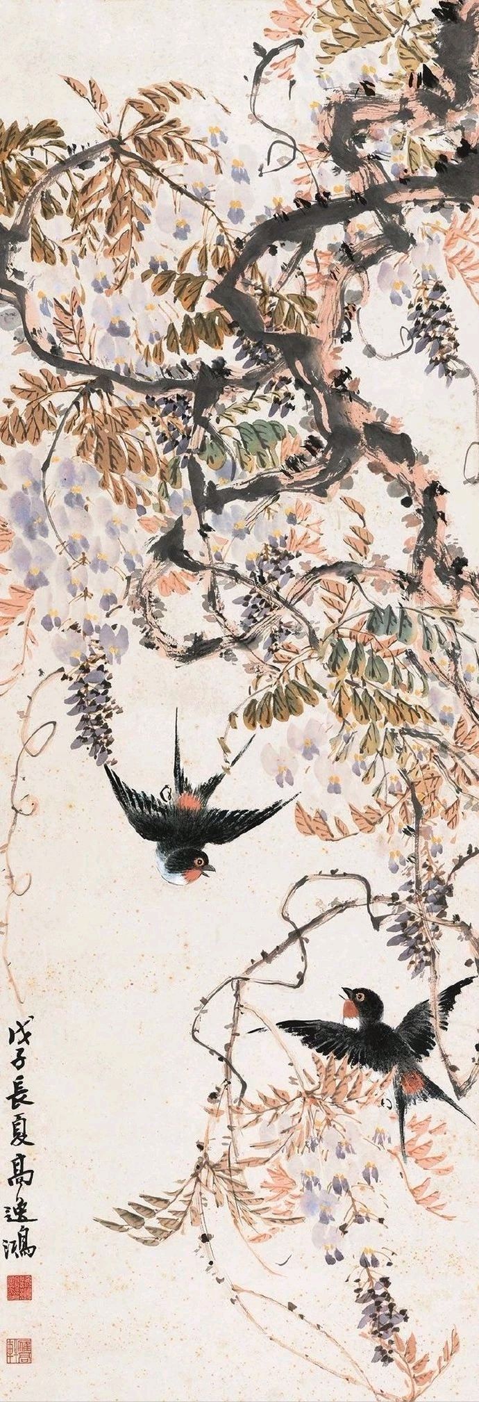 台湾著名画家,善花卉,翎毛,草虫.其画风生机蓬勃,壮美豪爽.