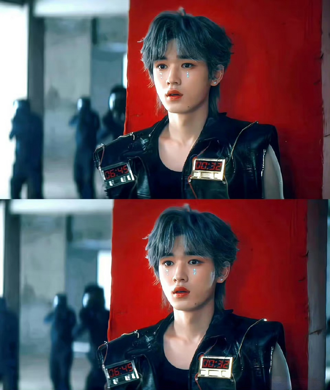 时代少年团宋亚轩# #宋亚轩# 宋亚轩蓝发泪钻造型,其实这个挑染擅美