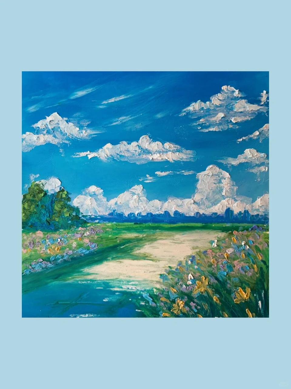 夏日是彩色的 奶白的云朵 湛蓝的天空 苍翠的树木 是粘捕网下的知了