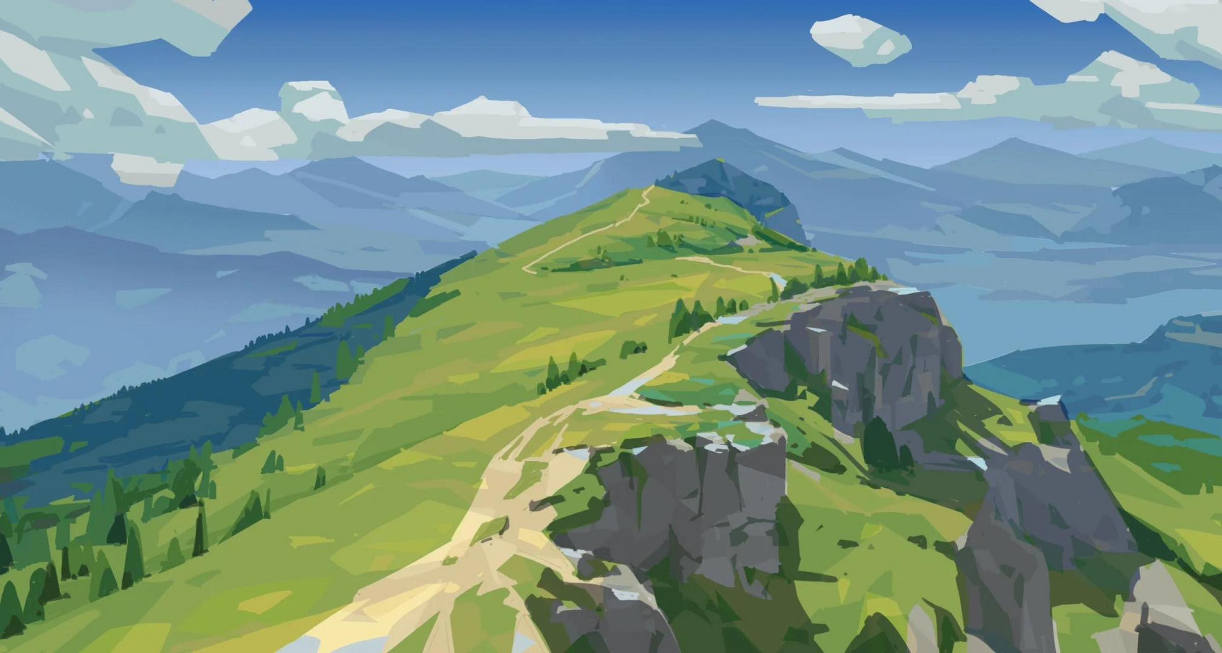 7215风景色块速涂练习(步骤)