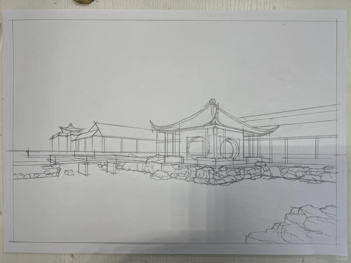 中国古典园林手绘! 详细古典园林手绘画法步骤来了!