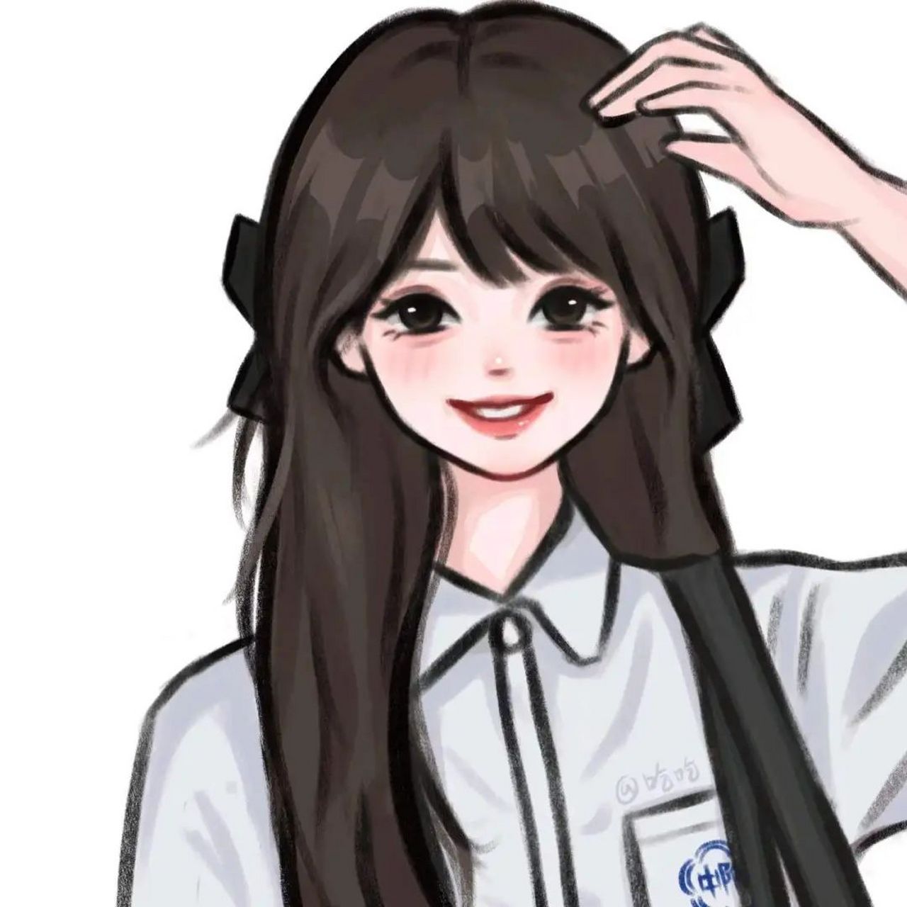 手绘情头丨我在人群漏过的微光里暗暗端详你 安静且美丽