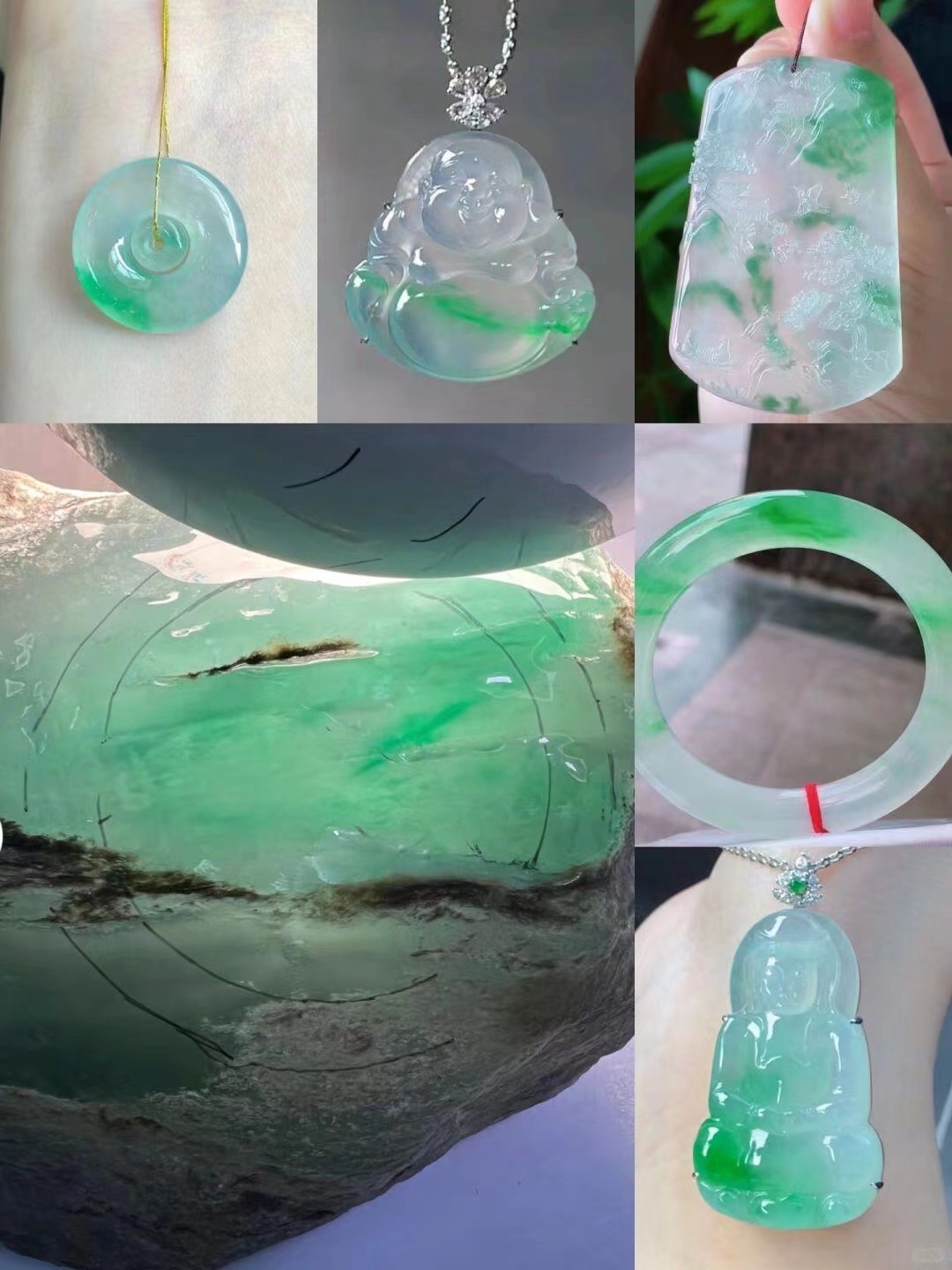 点击头像看直播# 今日分享一块绝美的冰飘花翡翠原石,这块是一种带有