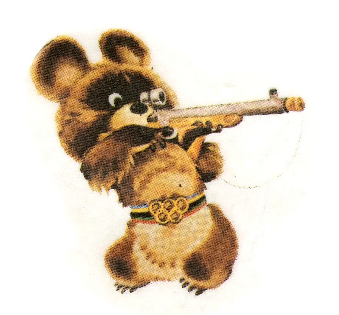 前苏联画家维克多·奇日科夫为1980年莫斯科奥运会设计的吉祥物小熊