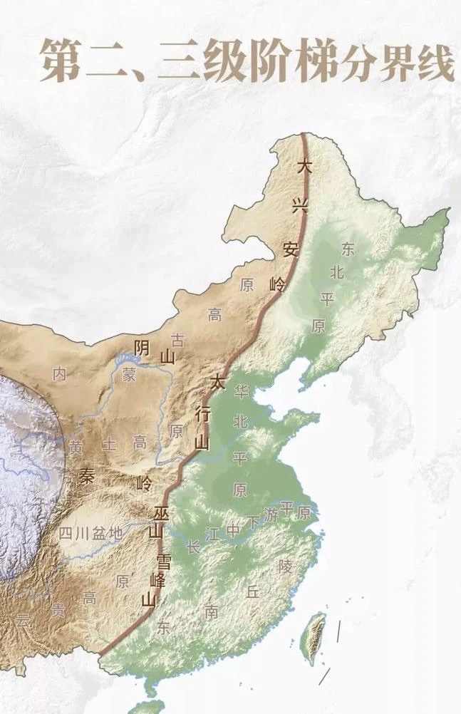 三大阶梯#   我国西部海拔高,东部海拔低,如图突出反映了我国地势西