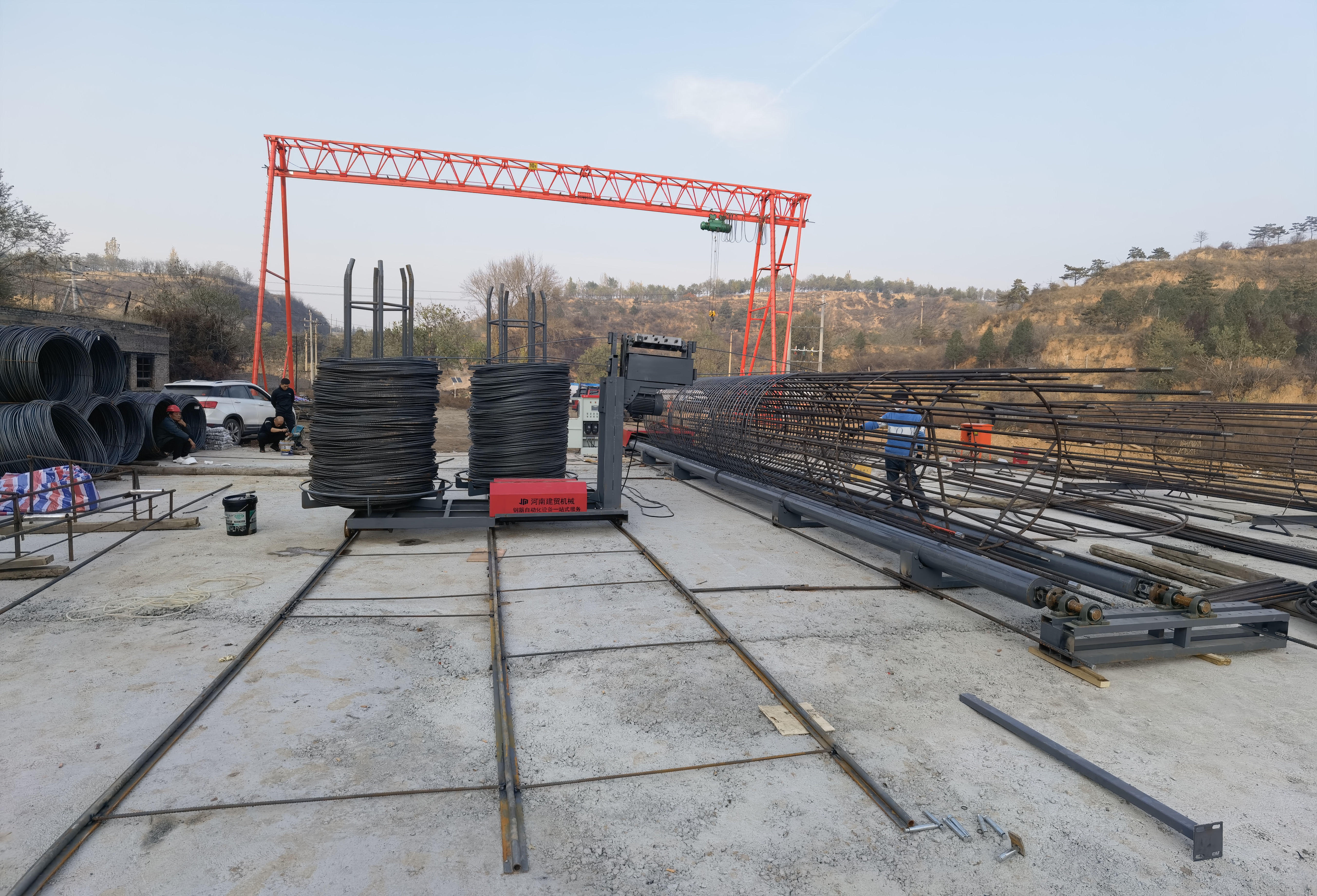 这样的钢筋笼绕筋机谁不心动#机械设备