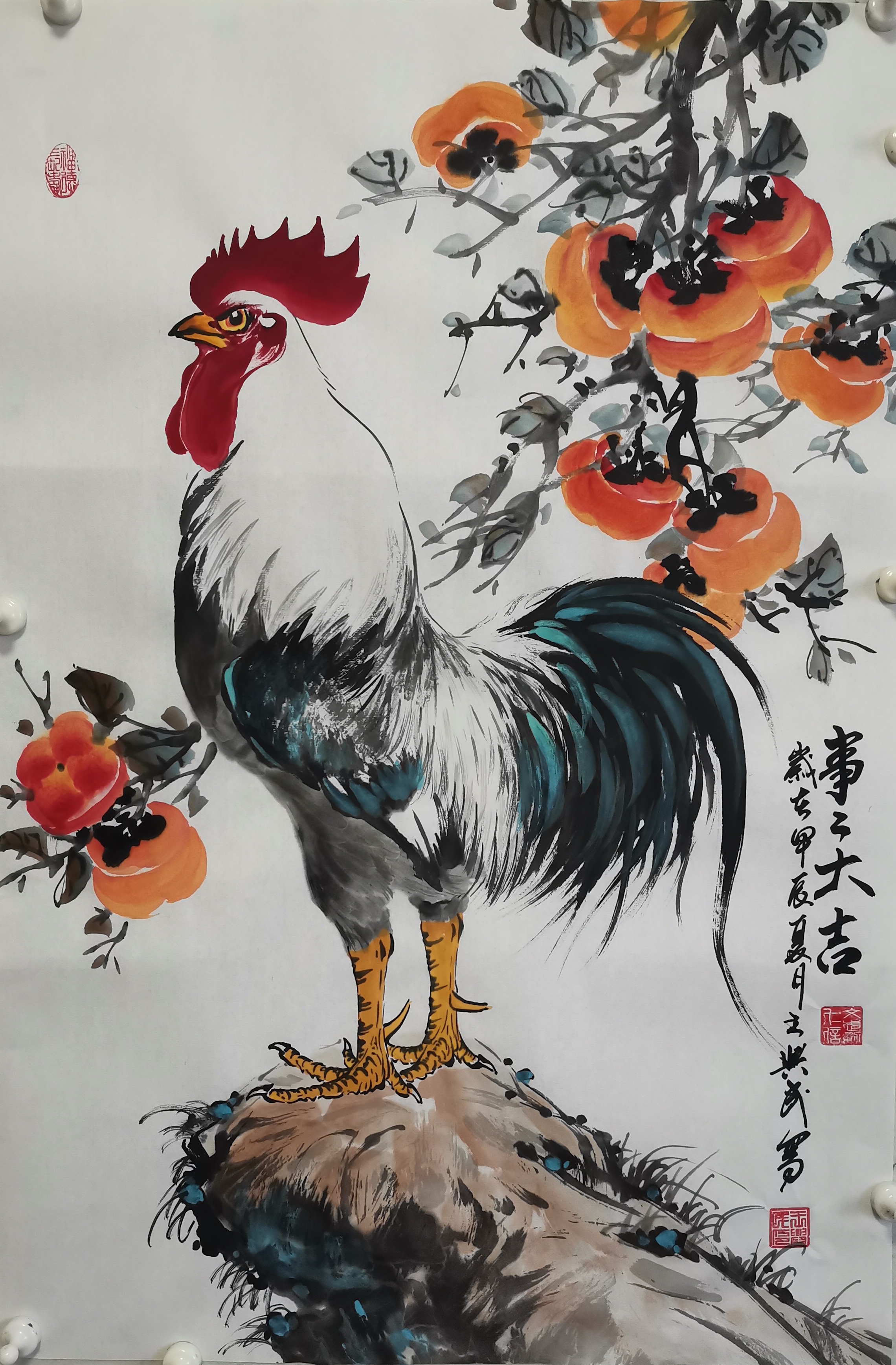 王兴民国画公鸡:难得一见,国画精品