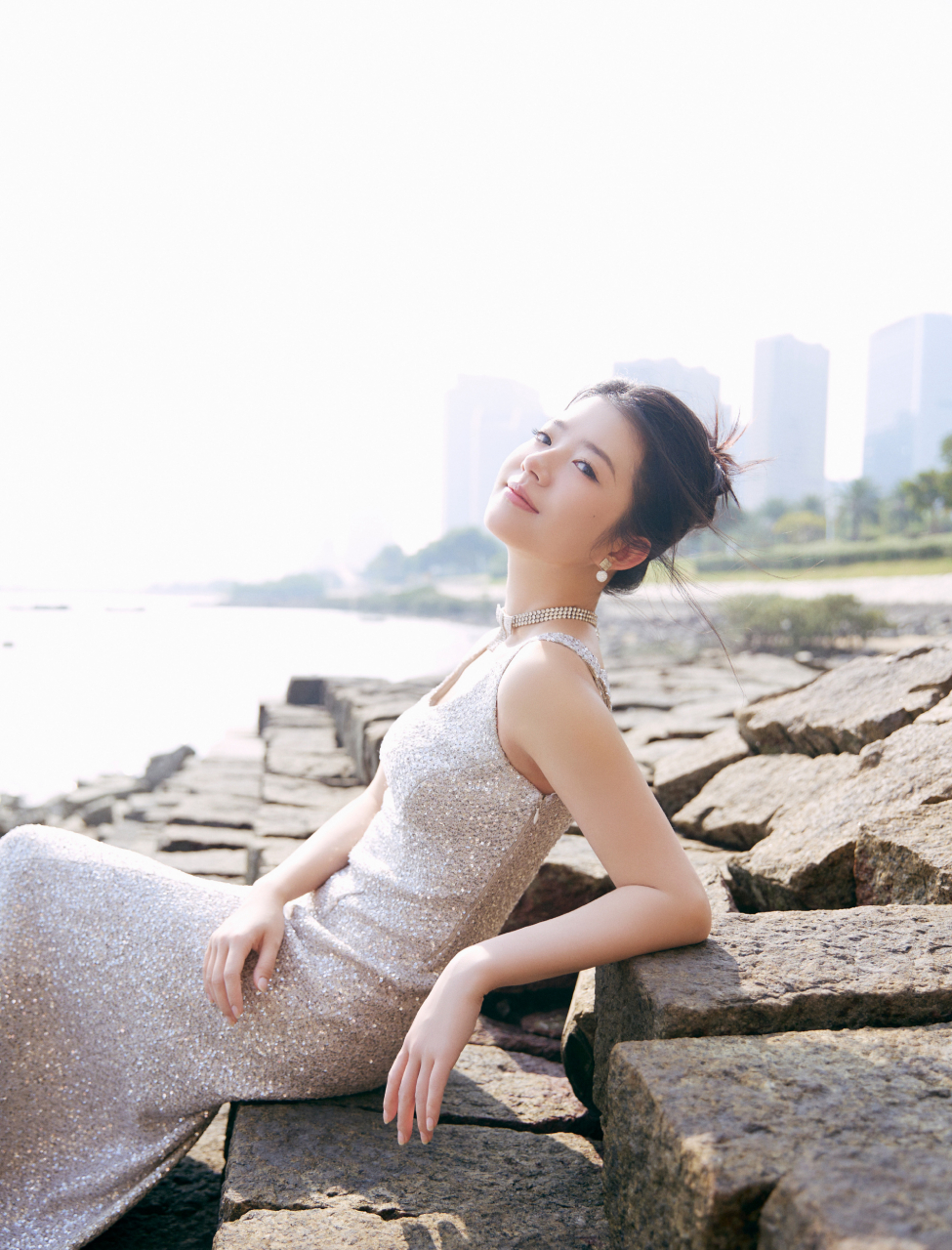 何蓝逗美人鱼长裙,又甜又美