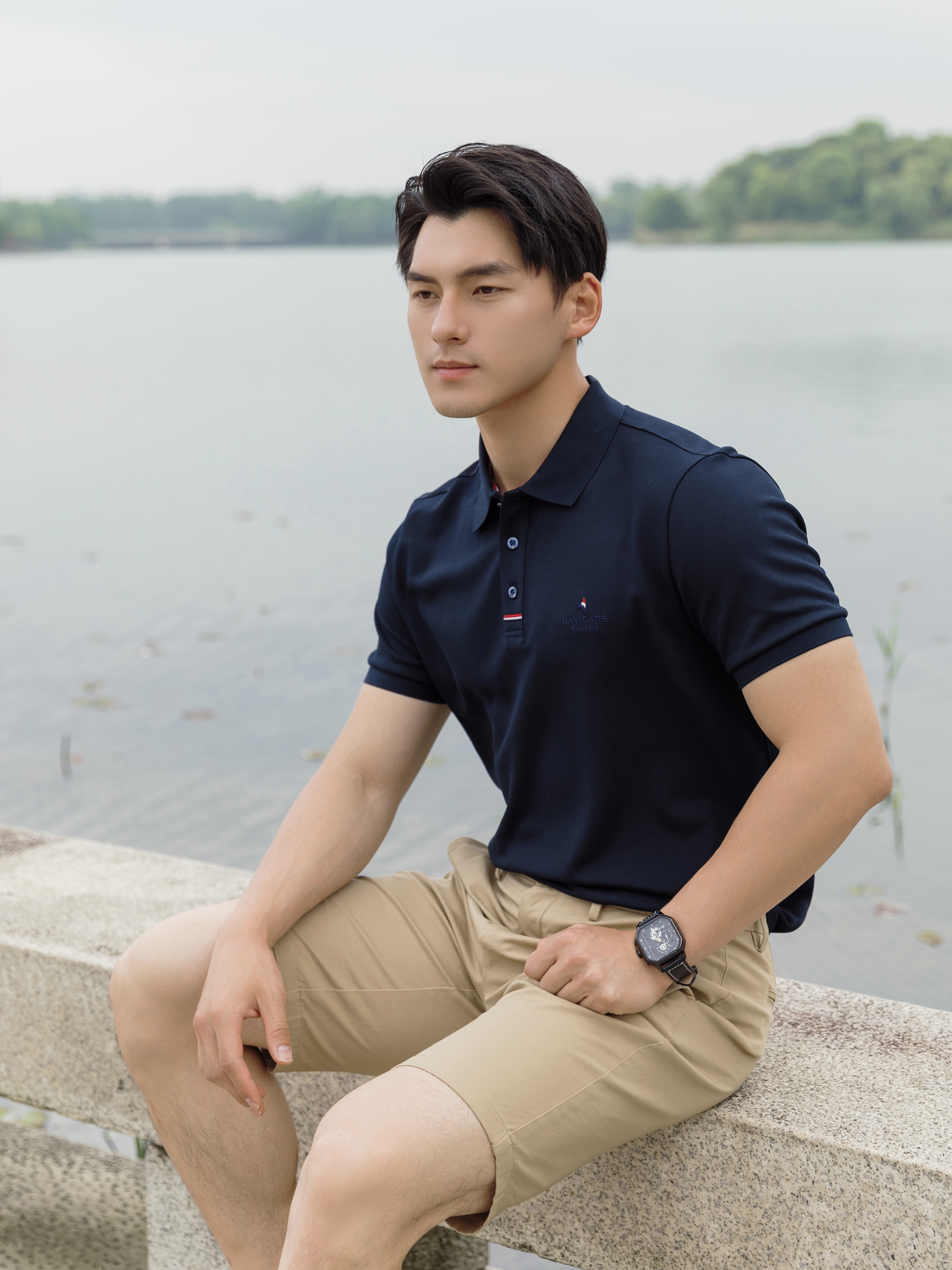 汗无忧面料必须有姓名 外拒水,内吸汗,体感舒适 助力男士在40℃高温