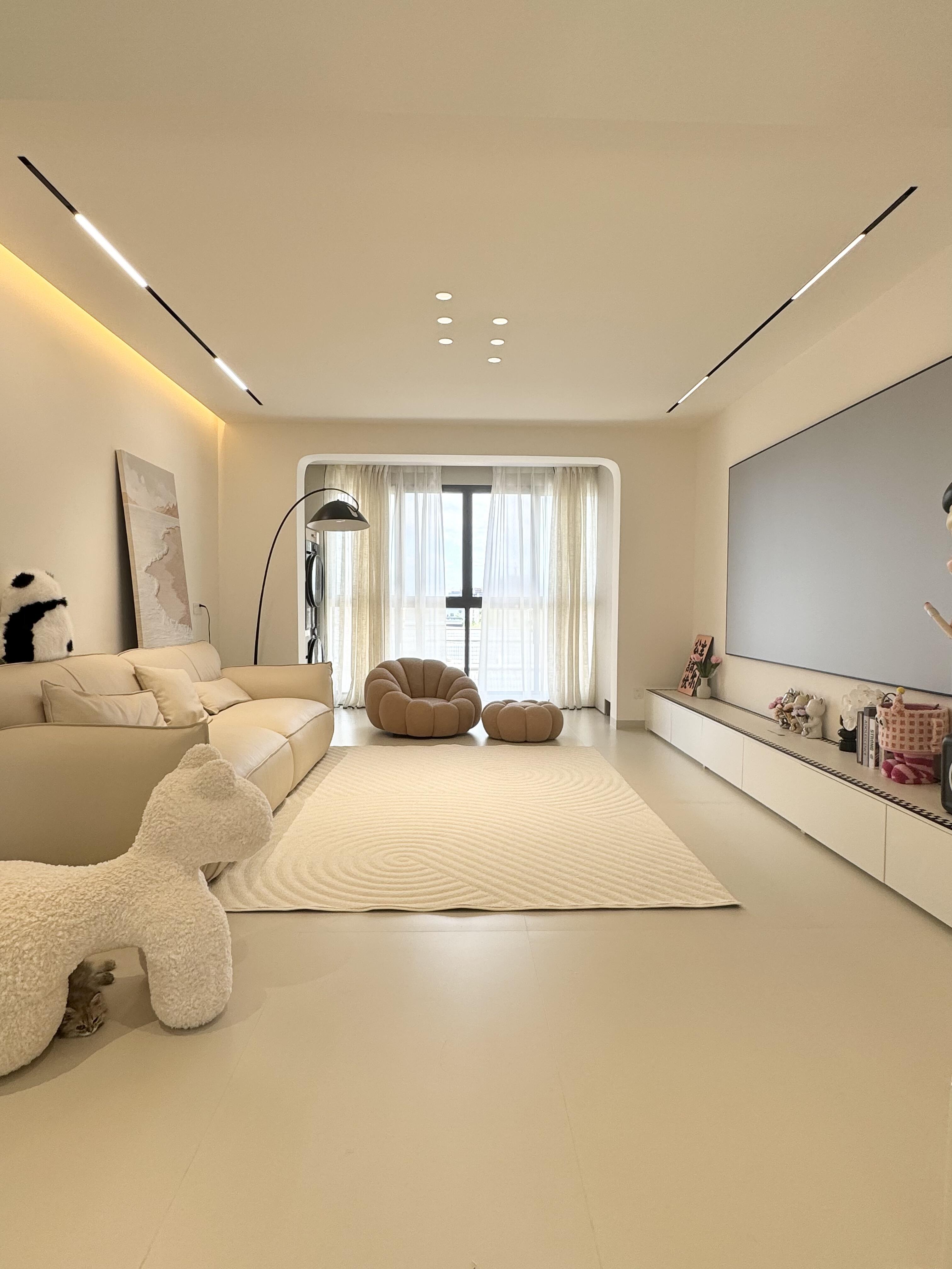 13w奶油简约风的家～附装修清单 97平毛坯房自装 13w不到全部硬装