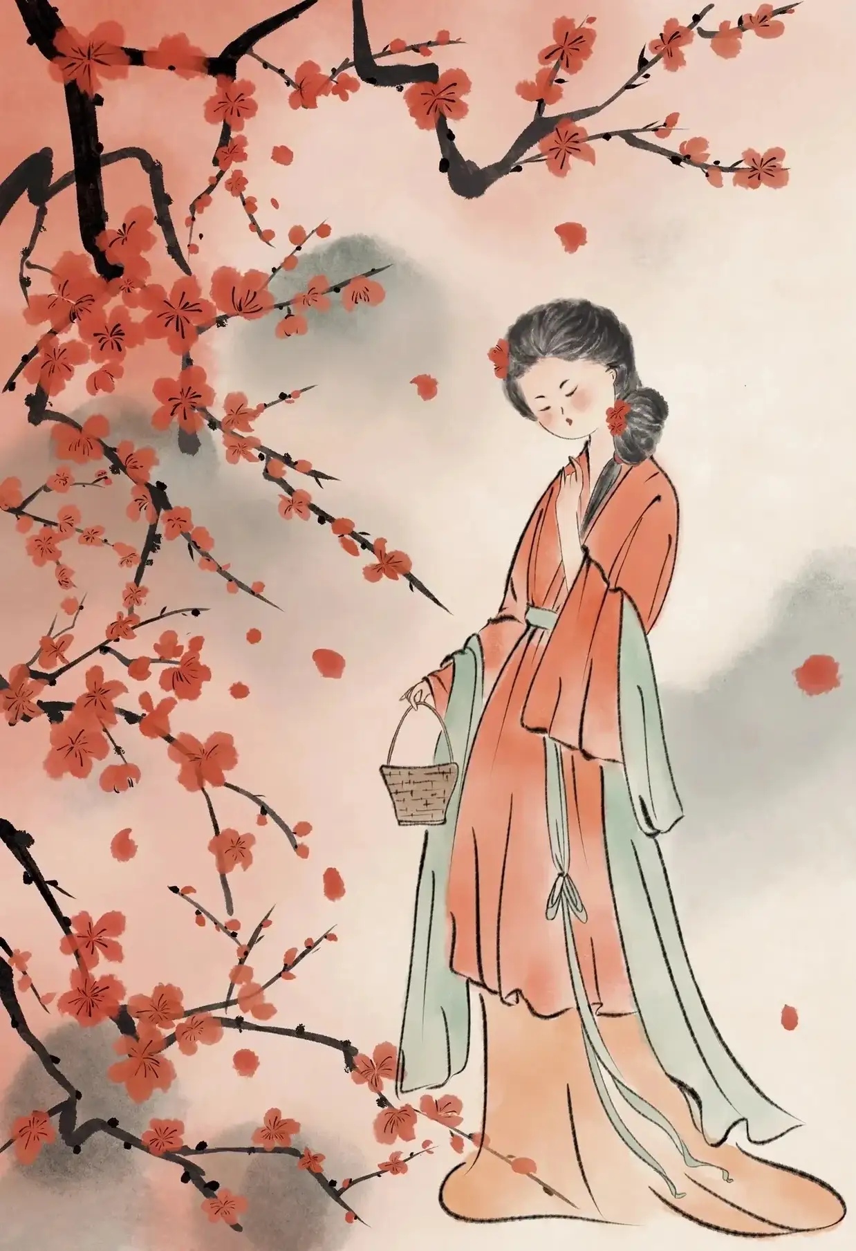 中国古代把花卉和人物结合,形成了十二花神的传说故事.