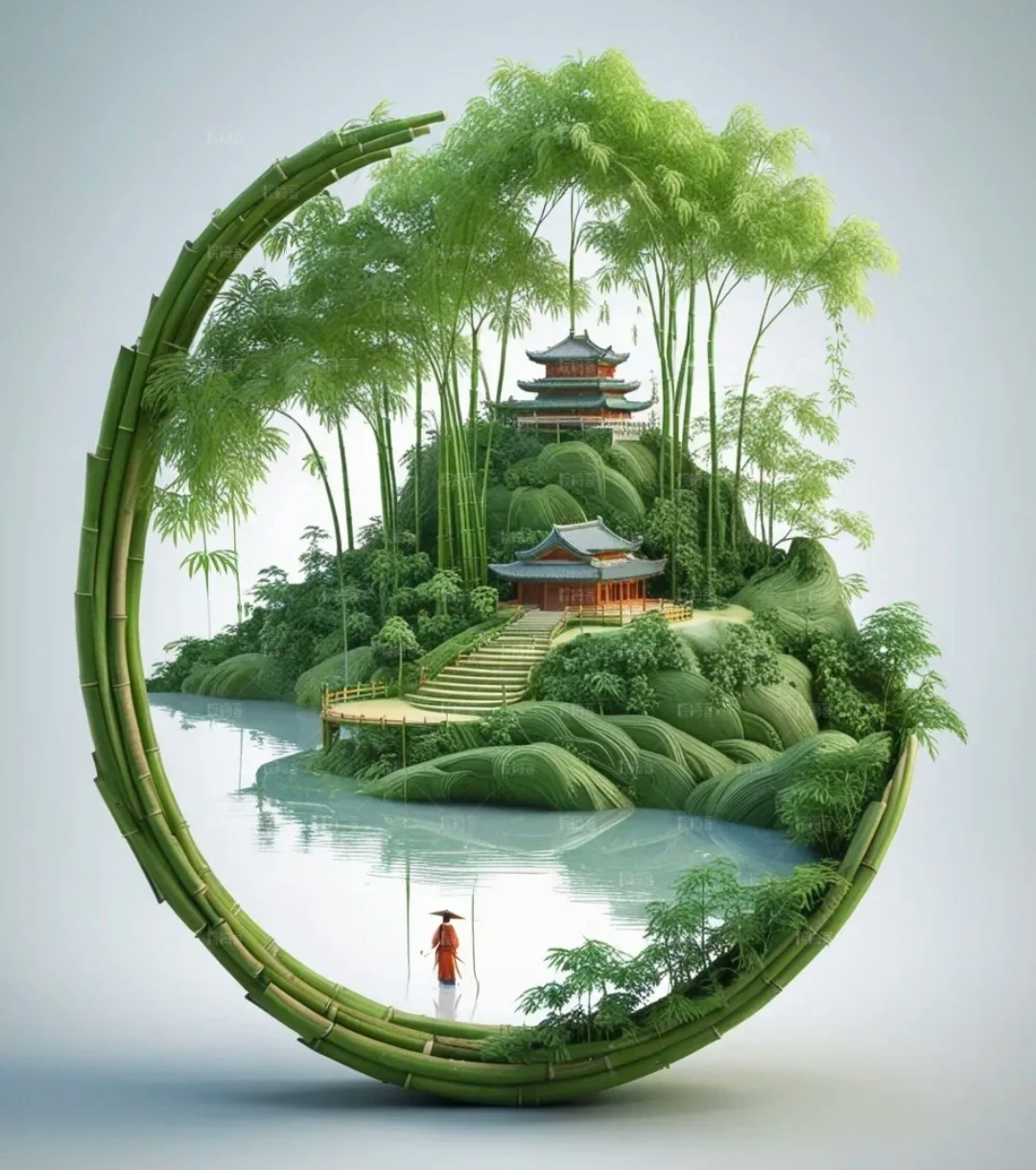 话说一竹一世界,竹子"虚怀若谷"的美好寓意,代表着坚韧不拔与高风亮节