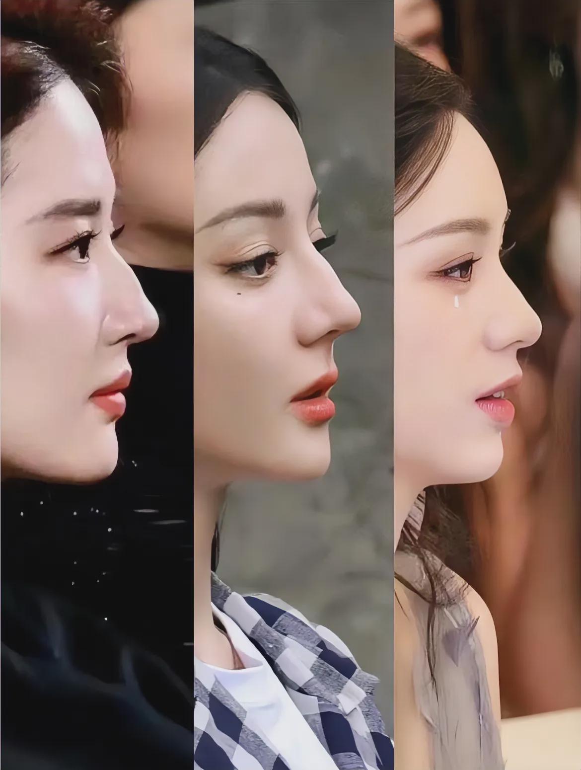 他们三个驼峰鼻都是同期女明星里顶级