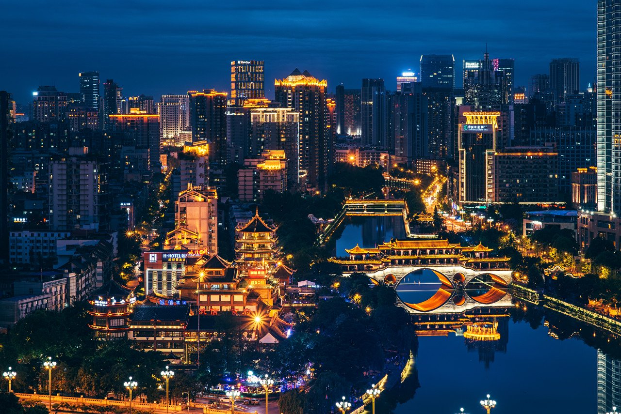 成都夜景 真实图片