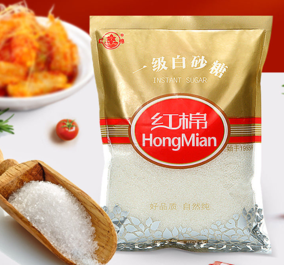 想要甜蜜生活?选红棉一级白砂糖,808g*2袋装,烘焙白糖批发走起