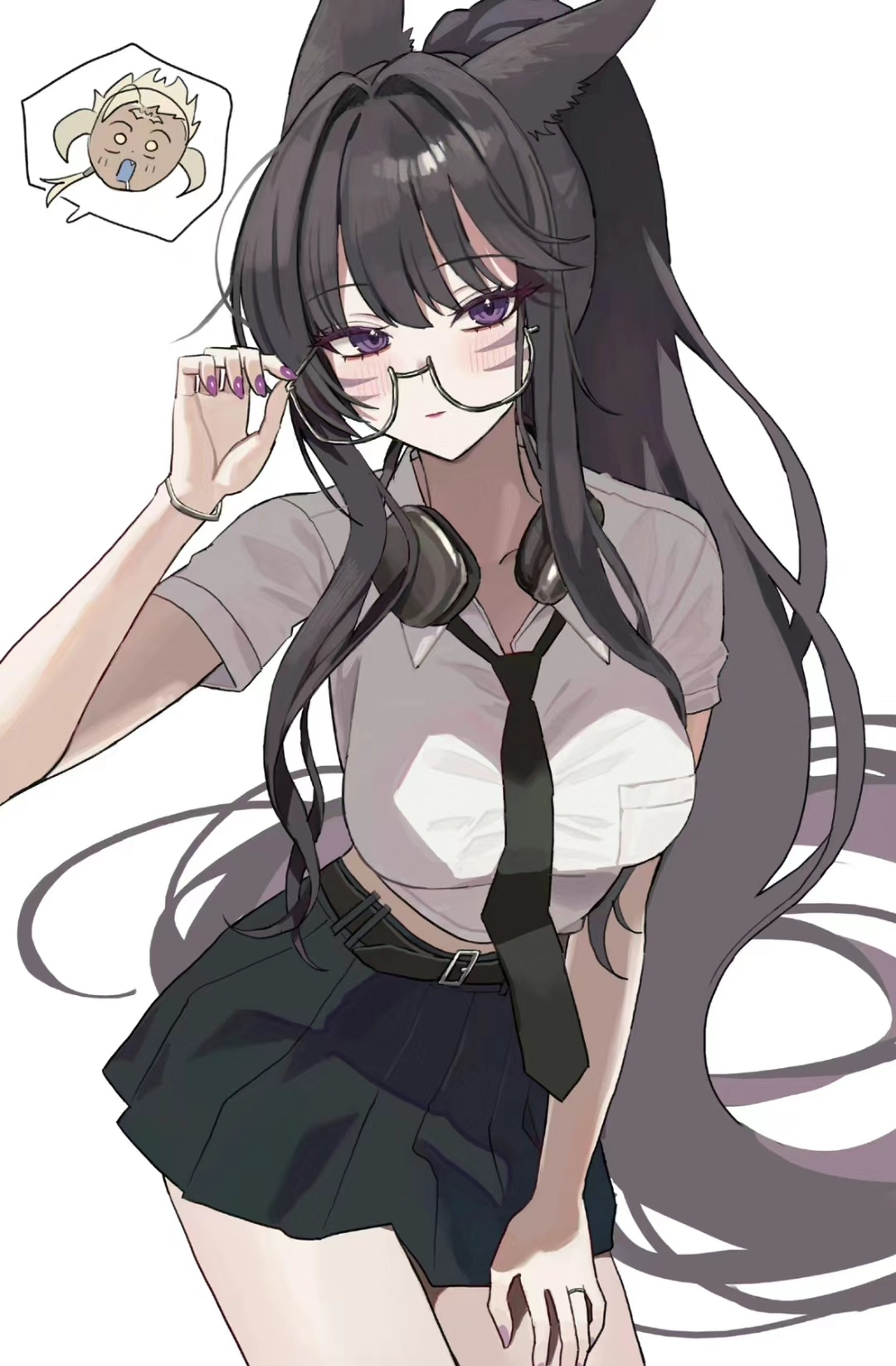 戴眼镜的兽耳娘小姐姐也太美了吧!#二次元