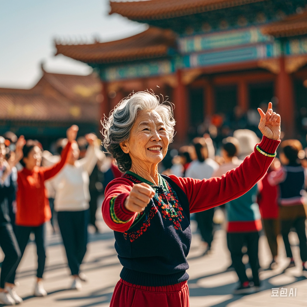 广场舞大妈摆拍的照片图片