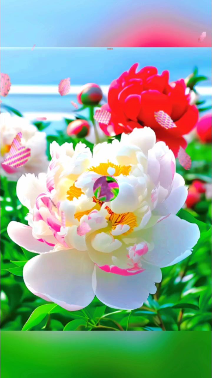 五彩斑斓的鲜花盛开,芳香四溢,百看不厌,让人陶醉其中