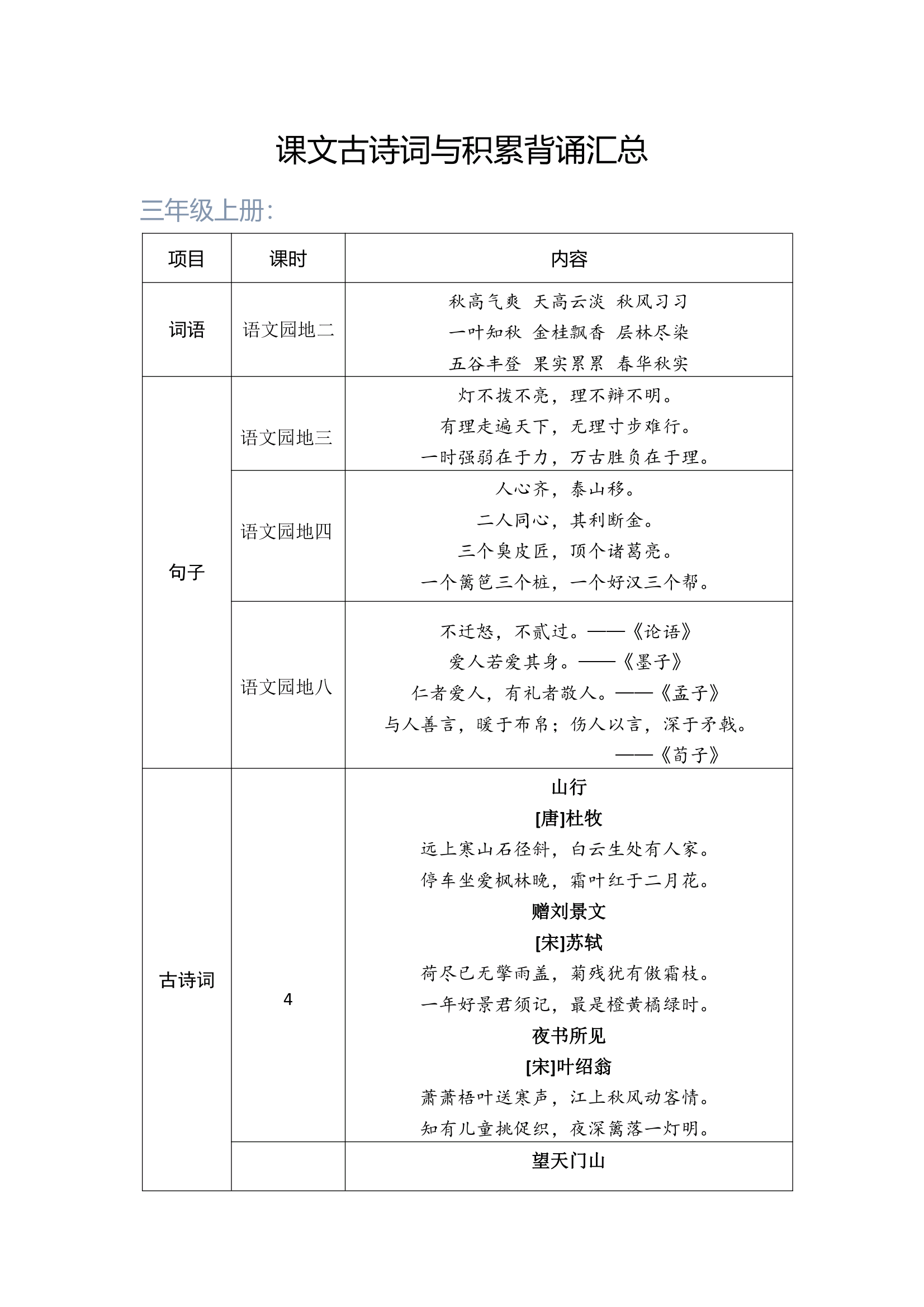 小学语文三年级上册