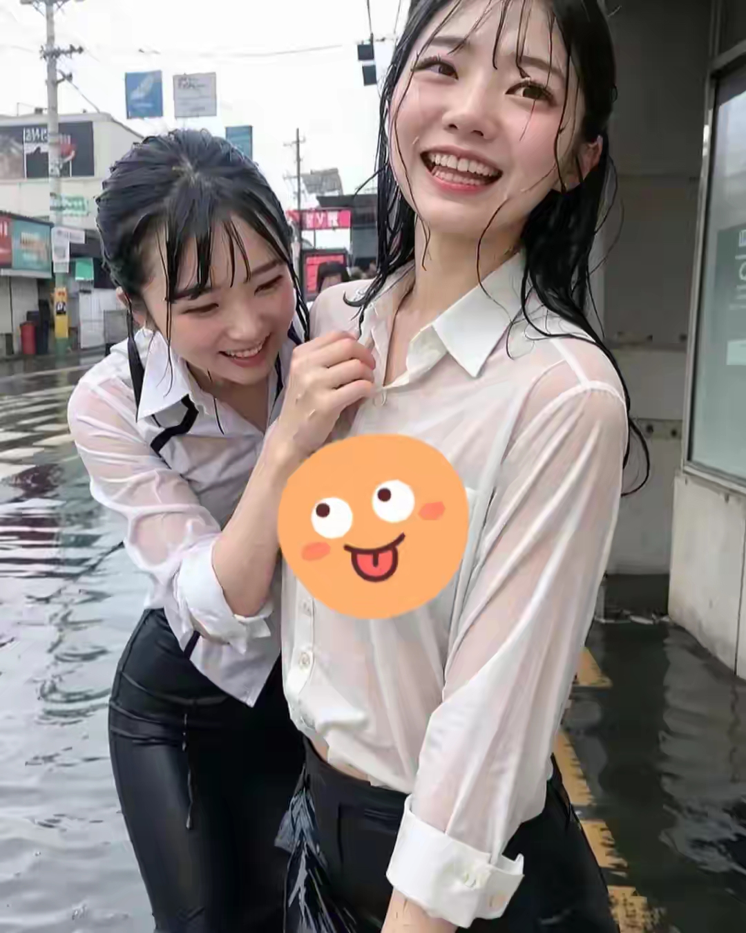 被雨淋湿