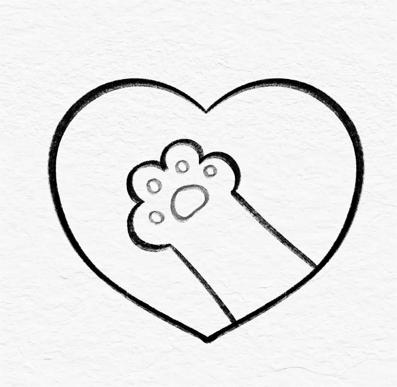 简笔画 可爱的猫爪爪