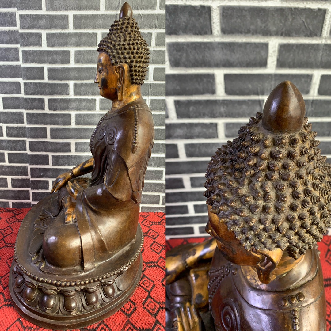 明代鎏金铜佛像,品相如图,保存完好