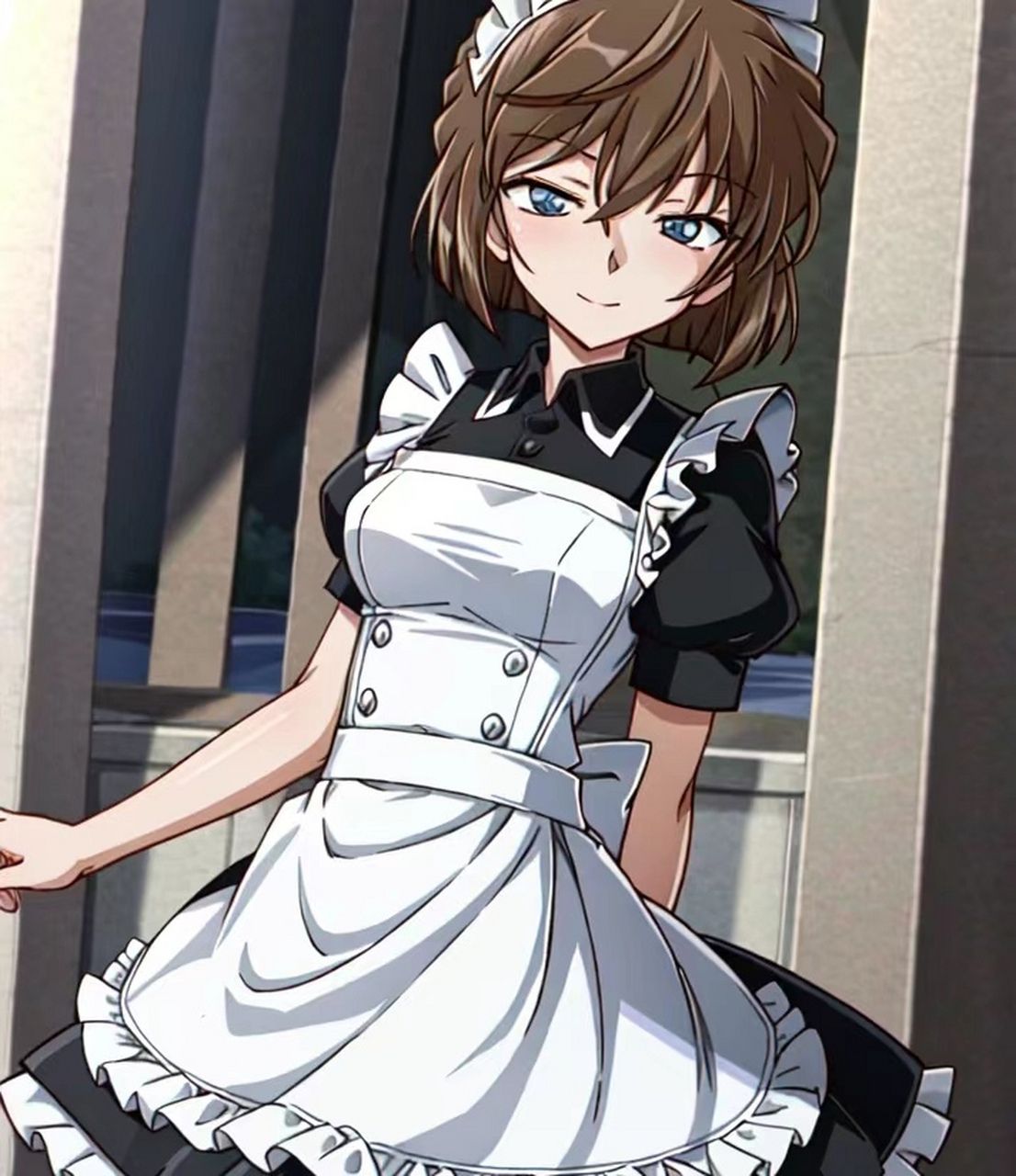 穿女仆装的灰原哀也太美了吧!#二次元