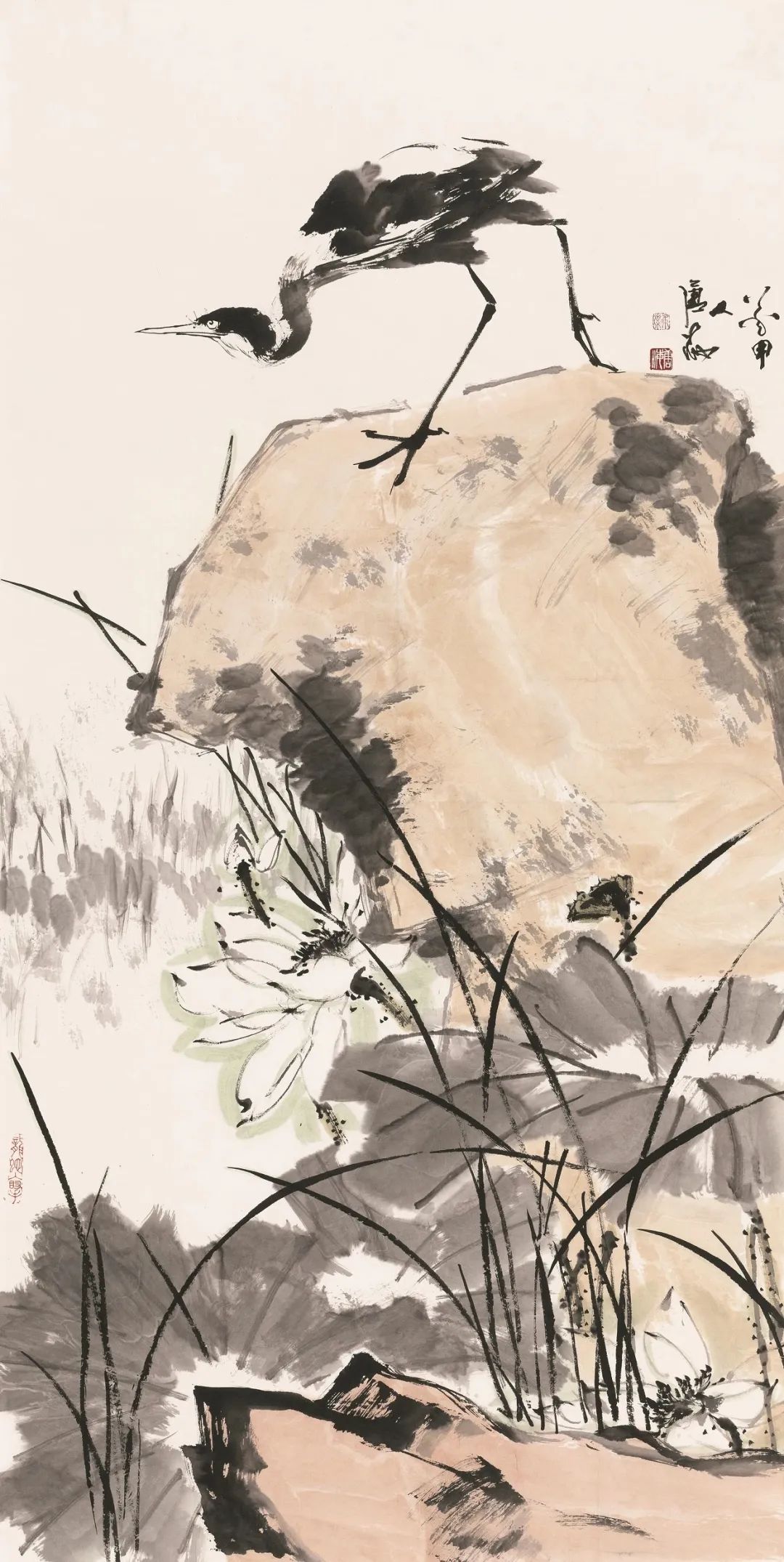 这组水墨荷花,墨韵丰富,酣畅淋漓,很有意境,适合临摹学习