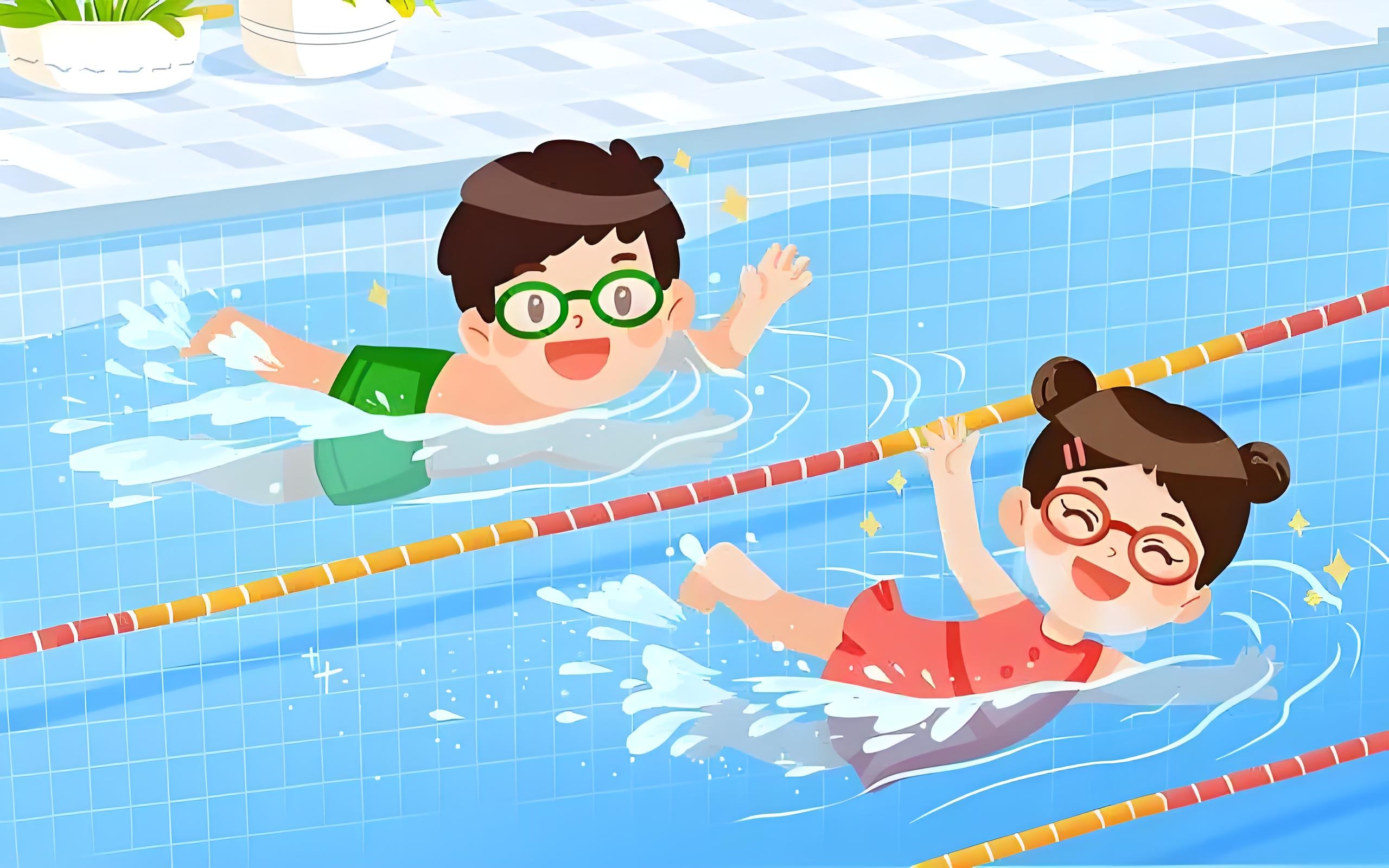 一句话描述夏天# 夏天最喜欢去游泳馆游泳!